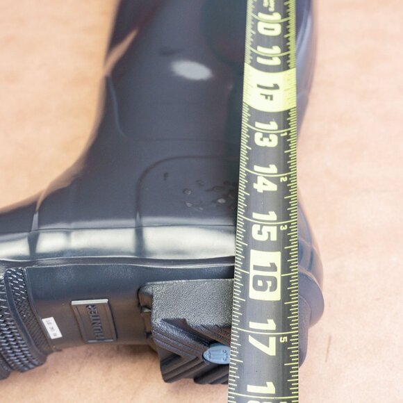 Hunter Women Original Tall Gloss Blue Granite Rain Rubber Wellies Knee sz 10 - Picture 9 of 10